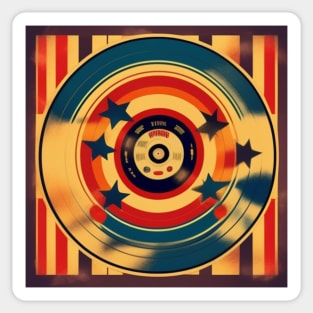 Retro Circus Themed Vinyl Record Album Cover Sticker